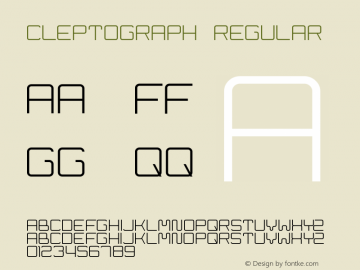 Cleptograph Regular Version 1.0 Font Sample