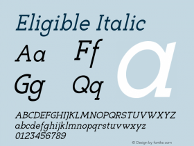 Eligible Italic Version 1.1图片样张