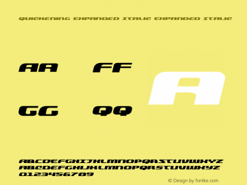 Quickening Expanded Italic Expanded Italic Version 1.0; 2013图片样张