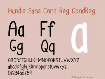 Handie Sans Cond Reg CondReg Version 001.000图片样张