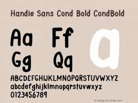 Handie Sans Cond Bold CondBold Version 001.000图片样张