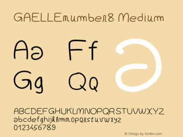 GAELLEnumber8 Medium Version 001.000 Font Sample