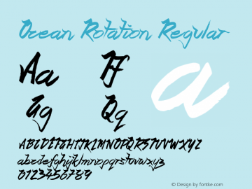 Ocean Rotation Regular Version 1.00 June 10, 2014, initial release Font Sample