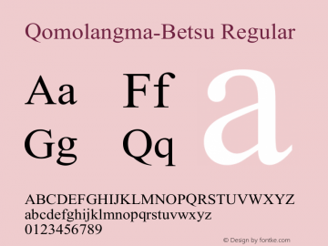 Qomolangma-Betsu Regular Version 2.00 Font Sample