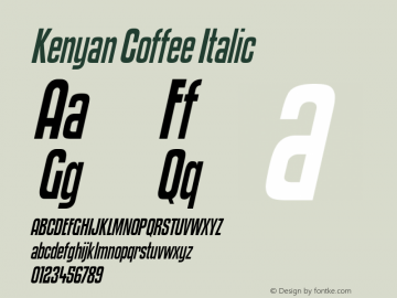 Kenyan Coffee Italic Version 2.000 2004图片样张