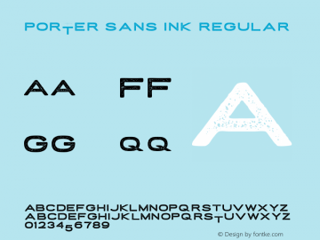 Porter Sans Ink Regular Version 1.000 Font Sample