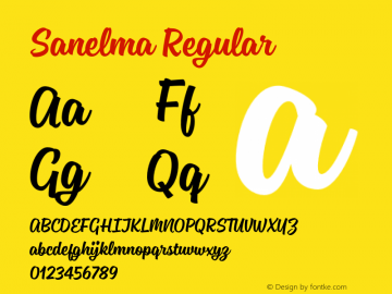 Sanelma Regular 1.000 Font Sample