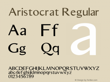 Aristocrat Regular Version 1.001;PS 001.001;hotconv 1.0.70;makeotf.lib2.5.58329图片样张