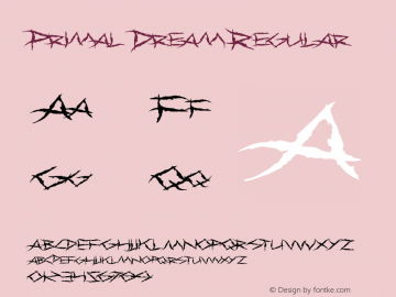 Primal Dream Regular Version 1.00 June 20, 2014, initial release Font Sample