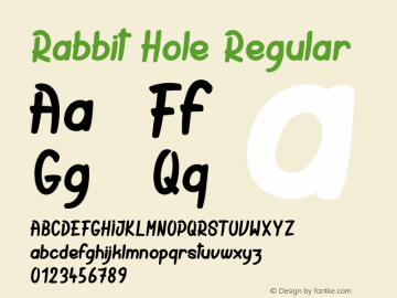 Rabbit Hole Regular Version 001.000 Font Sample