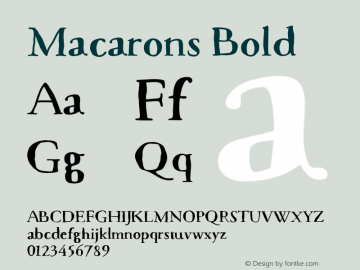 Macarons Bold Version 1.000 Font Sample
