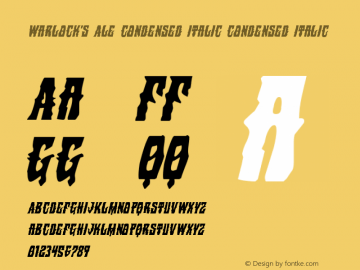 Warlock's Ale Condensed Italic Condensed Italic Version 1.0; 2014图片样张