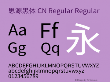 思源黑体 CN Regular Regular Version 1.001;PS 1.001;hotconv 1.0.78;makeotf.lib2.5.61930 Font Sample