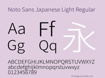 Noto Sans Japanese Light Regular Version 1.000;PS 1;hotconv 1.0.78;makeotf.lib2.5.61930图片样张
