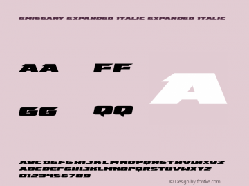 Emissary Expanded Italic Expanded Italic Version 1.1; 2015 Font Sample