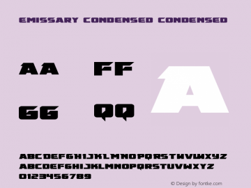 Emissary Condensed Condensed Version 1.1; 2015 Font Sample