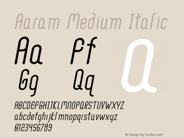 Aaram Medium Italic Version 1.006图片样张