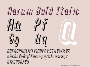 Aaram Bold Italic Version 1.006图片样张