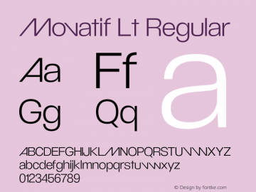 Movatif Lt Regular OTF 1.000;PS 001.001;Core 1.0.29图片样张