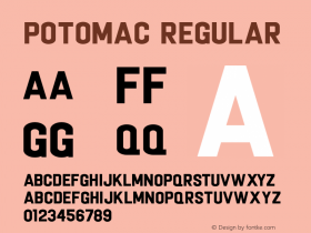 Potomac Regular Version 1.001 2014 Font Sample