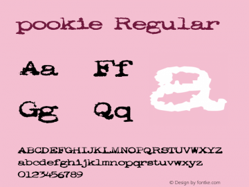 pookie Regular v2.0, 2/23/02图片样张