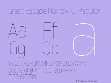 Great Escape Narrow Ul Regular Version 1.000图片样张