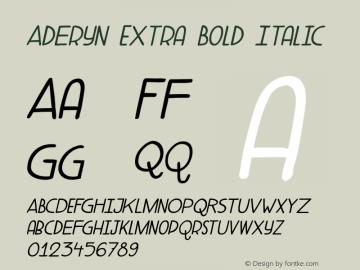 Aderyn Extra Bold Italic Version 1.001图片样张