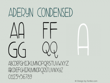 Aderyn Condensed Version 1.001 Font Sample