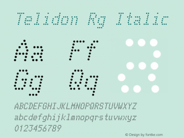 Telidon Rg Italic Version 3.001 Font Sample