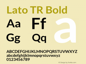 Lato TR Bold Version 1.104 2013 Font Sample
