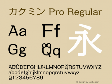 カクミン Pro Regular Version1.50 Font Sample