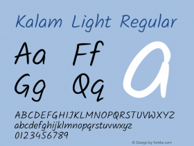 Kalam Light Regular Version 2.001;PS 1.0;hotconv 1.0.79;makeotf.lib2.5.61930; ttfautohint (v1.3)图片样张