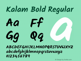 Kalam Bold Regular Version 1.000;PS 1.0;hotconv 1.0.78;makeotf.lib2.5.61930; ttfautohint (v1.1) -l 8 -r 32 -G 200 -x 14 -D latn -f deva -w G图片样张