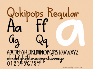 Qokipops Regular Version 1.00 July 12, 2014, initial release图片样张