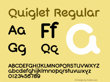 Quiglet Regular Version 1.00 July 12, 2014, initial release Font Sample