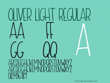 Oliver Light Regular Version 1.00 2014 Font Sample