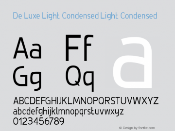 De Luxe Light Condensed Light Condensed Version 1.2 Font Sample