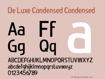 De Luxe Condensed Condensed Version 1.1 Font Sample