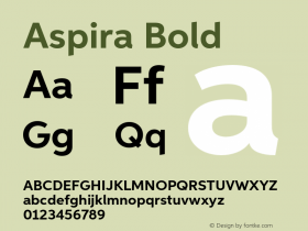 Aspira Bold Version 1.05          UltraPrecision Font图片样张