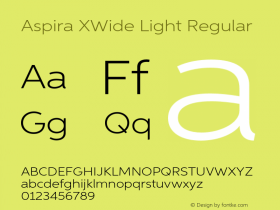Aspira XWide Light Regular Version 1.05          UltraPrecision Font图片样张