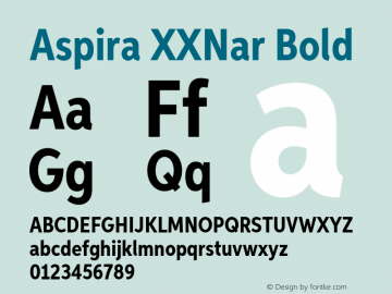 Aspira XXNar Bold Version 1.05          UltraPrecision Font Font Sample