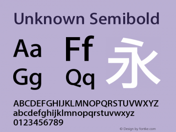 Unknown Semibold Version 1.0 Font Sample