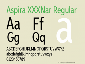 Aspira XXXNar Regular Version 1.05          UltraPrecision Font图片样张