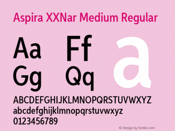 Aspira XXNar Medium Regular Version 1.05          UltraPrecision Font图片样张