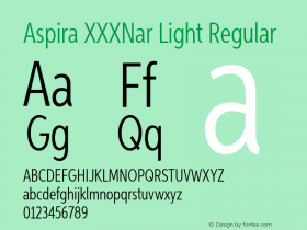 Aspira XXXNar Light Regular Version 1.05          UltraPrecision Font图片样张