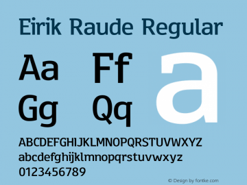 Eirik Raude Regular Version 000.001 Font Sample