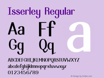 Isserley Regular Version 1.3 Font Sample
