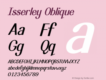 Isserley Oblique Version 1.3 Font Sample