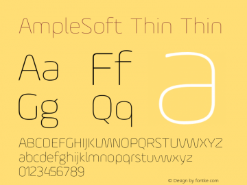 AmpleSoft Thin Thin Version 1.001 Font Sample