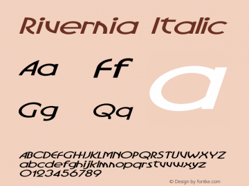 Rivernia Italic Version 1.000 Font Sample